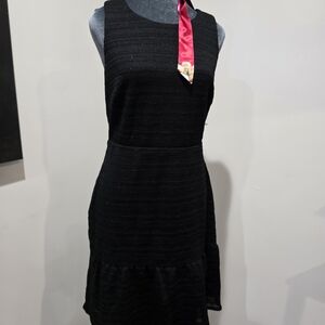 Phoebe Couture Black Textured Midi Dress